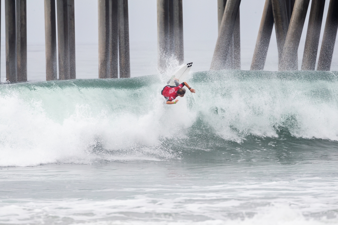 Griffin Colapinto of the United States advances to the Semifinals of the 2019 VANS US Open of Surfing after winning Quarterfinal Heat 4.&nbsp;&nbsp;&nbsp;© Kenny Morris/WSL