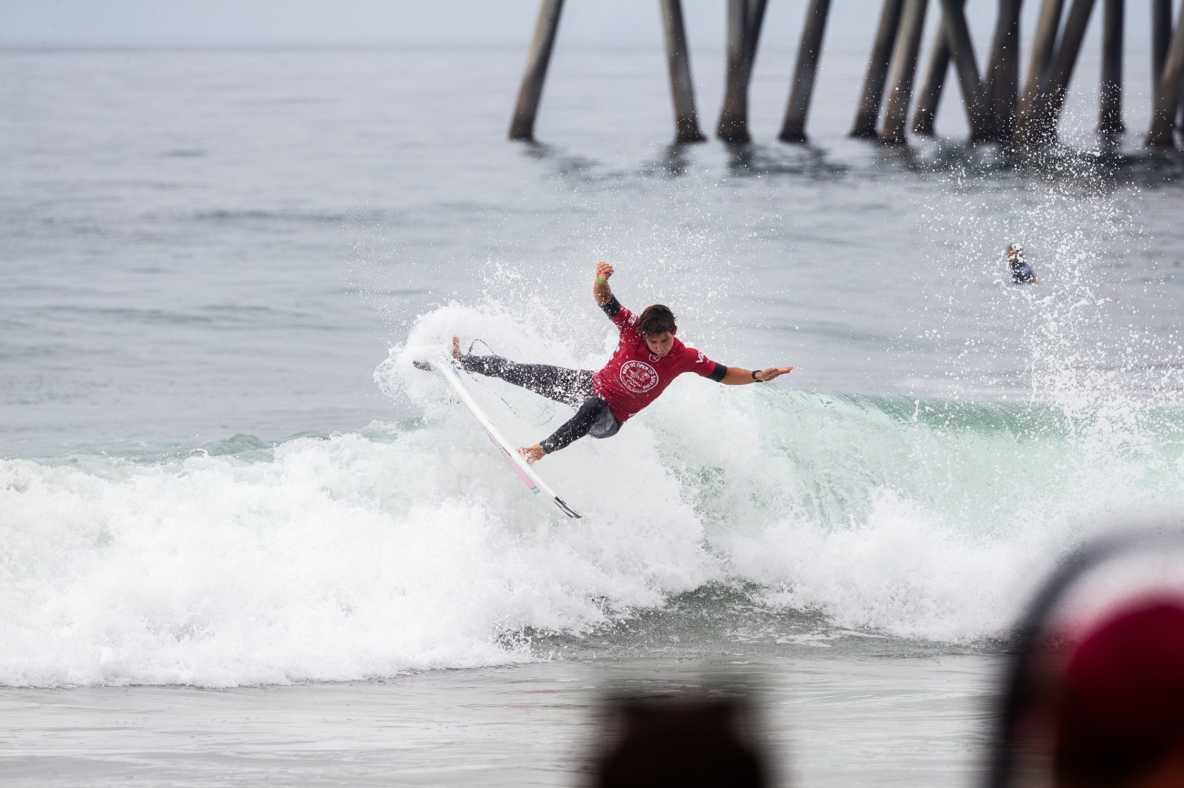 Griffin Colapinto of the United States advances to the Semifinals of the 2019 VANS US Open of Surfing after winning Quarterfinal Heat 4.&nbsp;&nbsp;&nbsp;© Kenny Morris/WSL