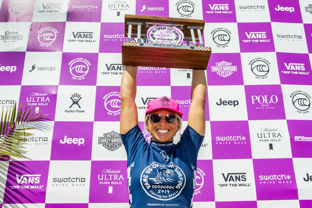 Sage Erickson of the USA is the winner of the 2019 VANS US Open of Surfing after winning the final at Huntington Beach.&nbsp;&nbsp;&nbsp;© Kenny Morris/WSL