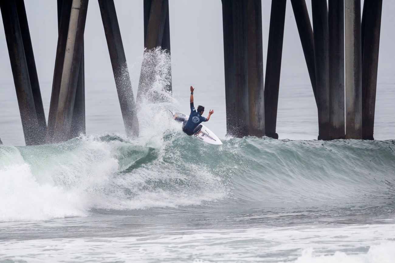 Connor O'Leary of Australia is eliminated from the 2019 VANS US Open of Surfing after placing second in Quarterfinal Heat 1.&nbsp;&nbsp;&nbsp;© Kenny Morris/WSL