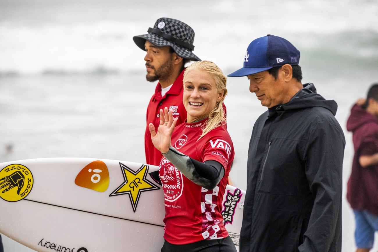 Tatiana Weston-Webb advances to the Semifinals of the 2019 VANS US Open of Surfing after winning Quarterfinal Heat 3.&nbsp;&nbsp;&nbsp;© Jenny Herron / WSL