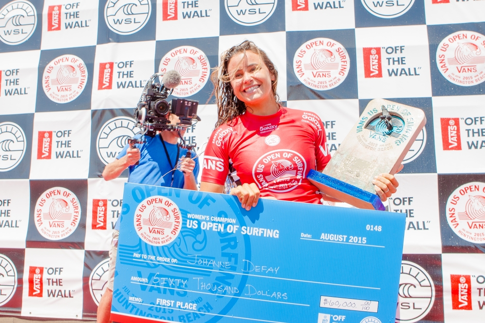 Johanne Defay wins the Vans US Open of Surfing.&nbsp;&nbsp;&nbsp;© Michael Lallande